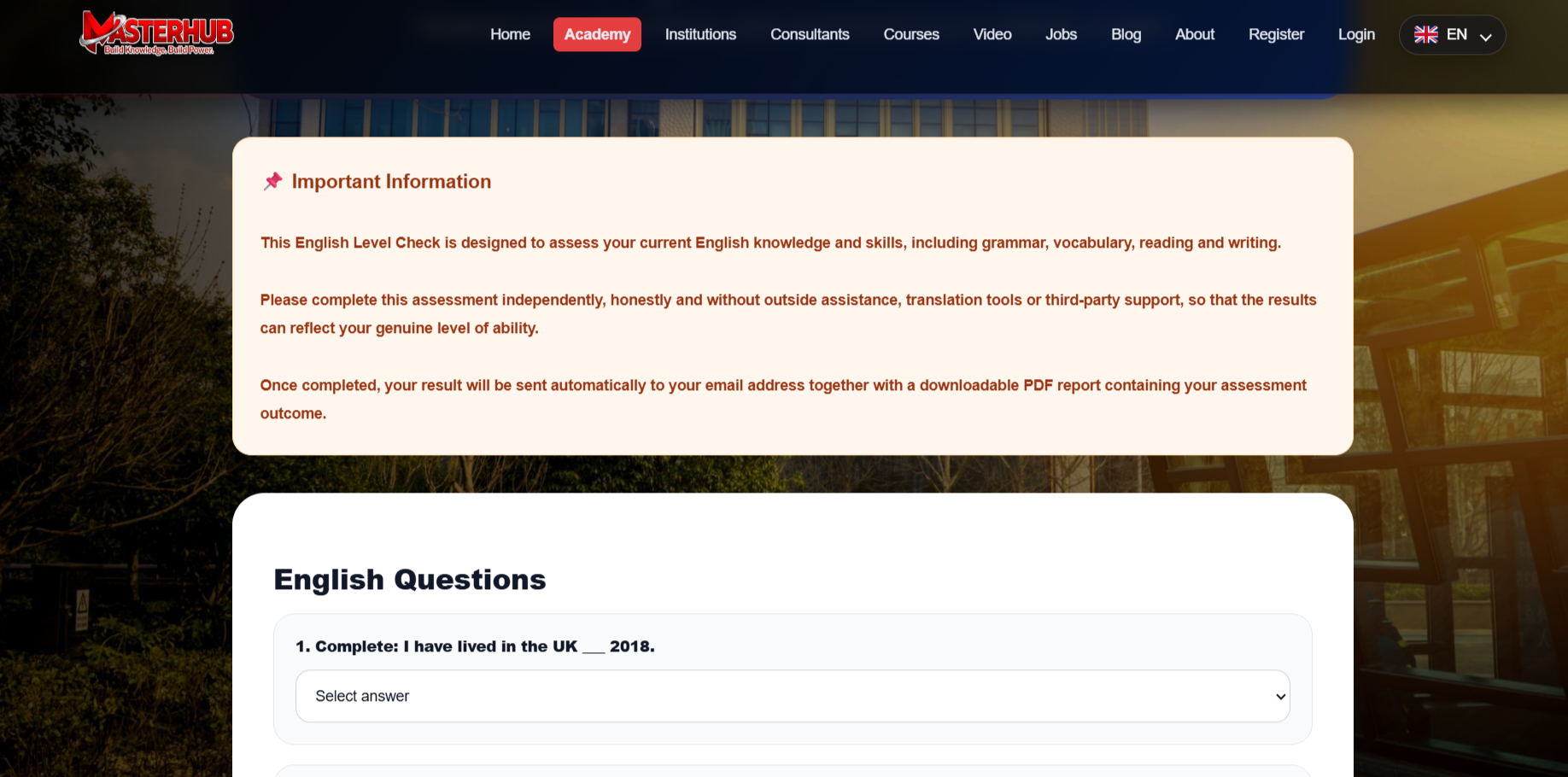 MasterHub Launches New English & Maths Level Assessment with Instant PDF Reports
